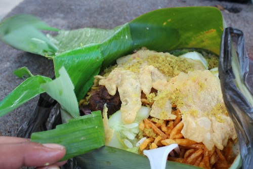 African Food Steamed in a Banana Leaf